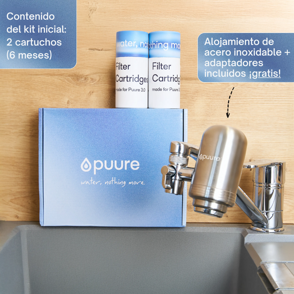 🇪🇸 Kit de inicio Puure® 3.0 (6 meses de cartuchos + filtro incluido)