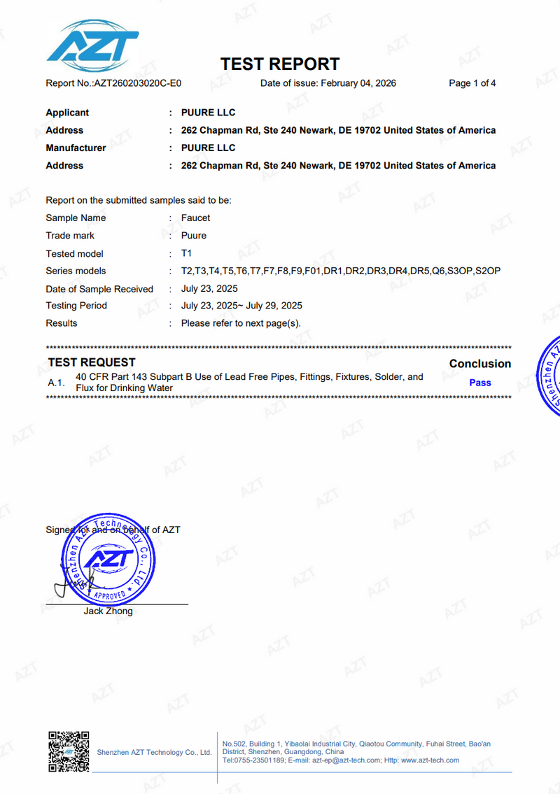 Lead-Free Compliance Report